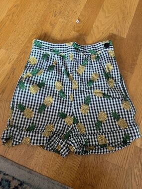 Pin Up Style Pineapple Gingham Shorts